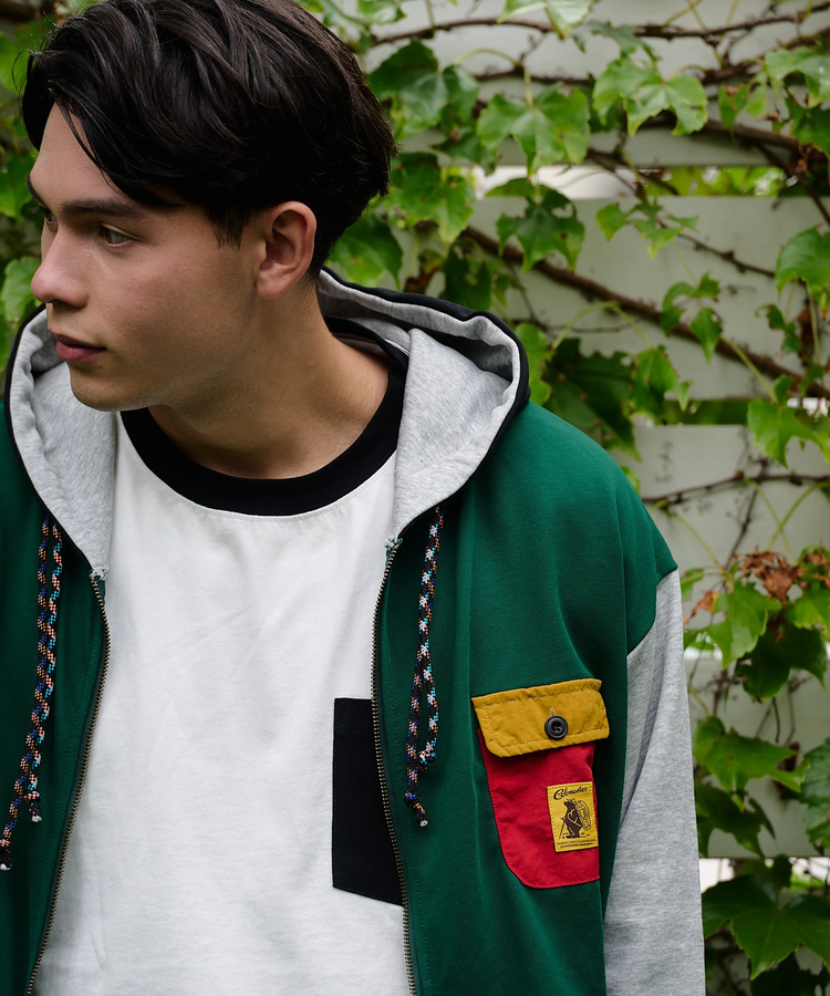 go slow caravan(ゴースローキャラバン) |COBMASTER/コブマスター T/C裏毛 ナイロンポケット ジップフーディ (MENS)