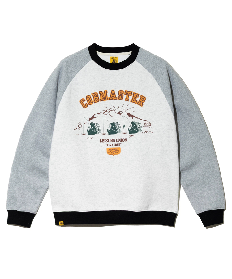 go slow caravan(ゴースローキャラバン) |COBMASTER/コブマスター 裏起毛クルーネックスウェット《ワカサギ釣りベアー》 (MENS)