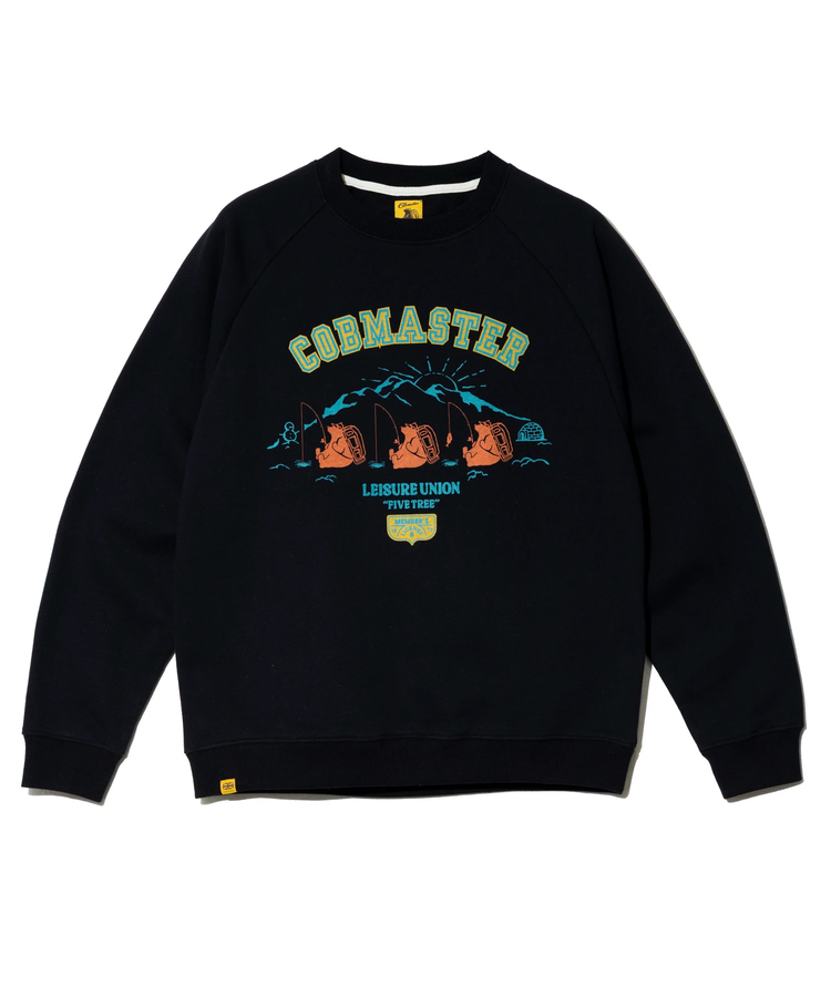 go slow caravan(ゴースローキャラバン) |COBMASTER/コブマスター 裏起毛クルーネックスウェット《ワカサギ釣りベアー》 (MENS)