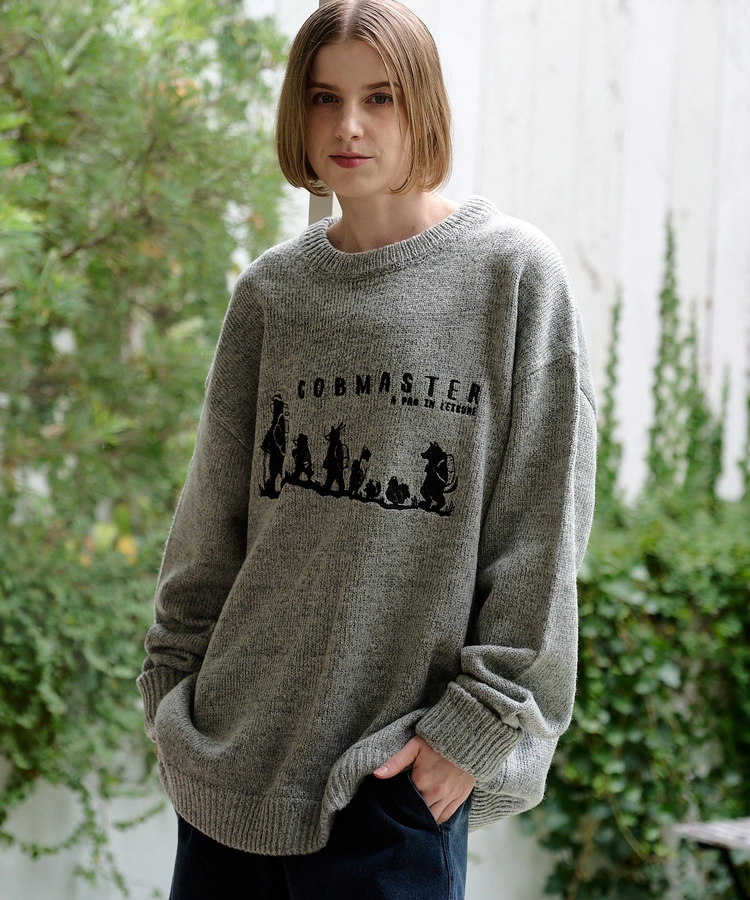 go slow caravan(ゴースローキャラバン) |COBMASTER/コブマスター ミックスニット 刺繍セーター《5G/730G》 (MENS)