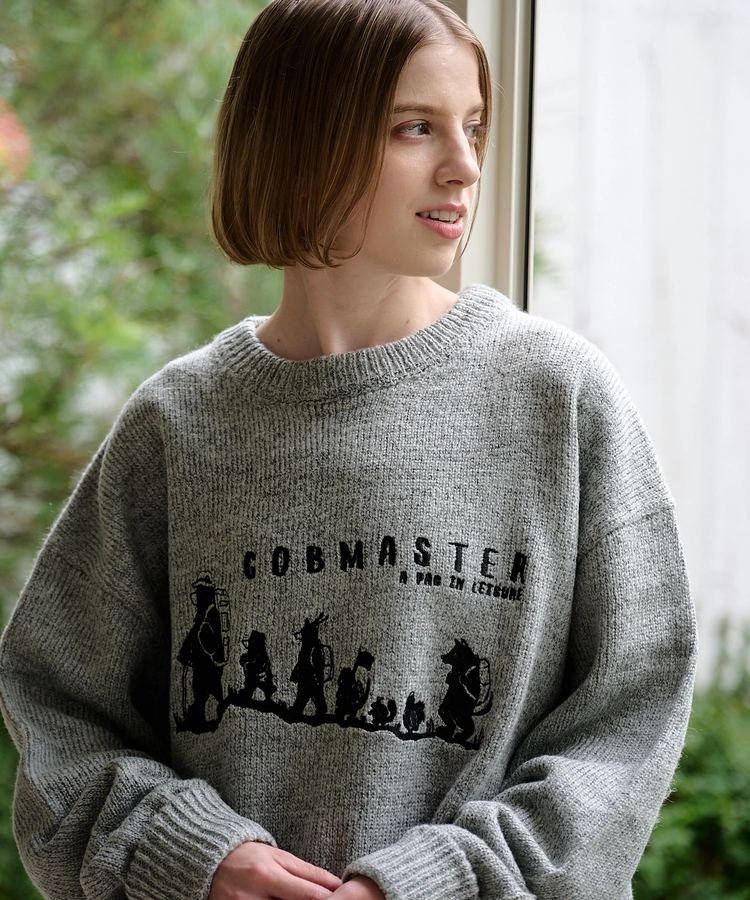 go slow caravan(ゴースローキャラバン) |COBMASTER/コブマスター ミックスニット 刺繍セーター《5G/730G》 (MENS)