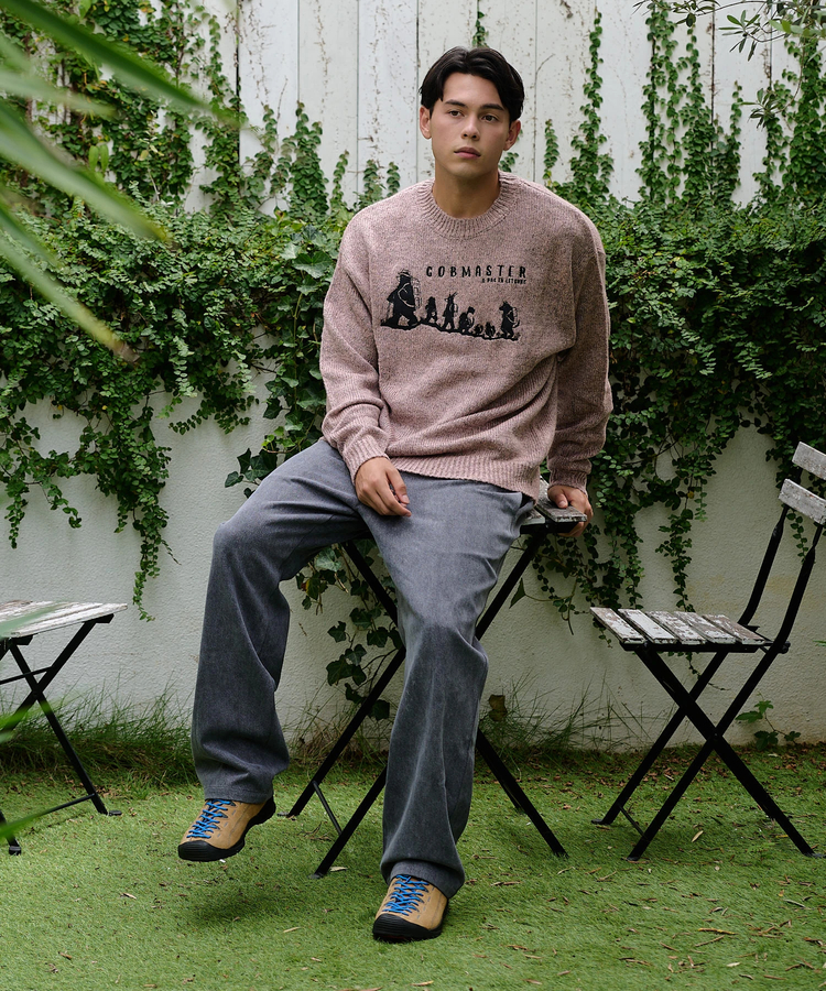 go slow caravan(ゴースローキャラバン) |COBMASTER/コブマスター ミックスニット 刺繍セーター《5G/730G》 (MENS)