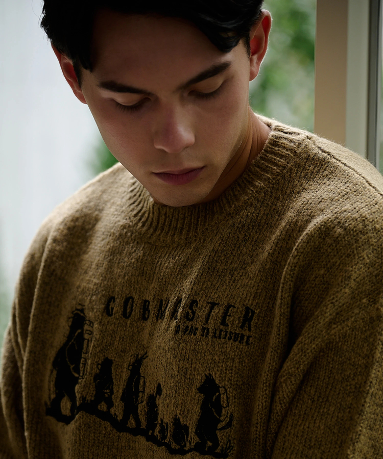 go slow caravan(ゴースローキャラバン) |COBMASTER/コブマスター ミックスニット 刺繍セーター《5G/730G》 (MENS)