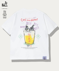 go slow caravan(ゴースローキャラバン) |RAY綿 G/D猫と麦酒TEE~麦酒風呂3~ (MENS/WOMENS)