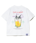 go slow caravan(ゴースローキャラバン) |RAY綿 G/D猫と麦酒TEE~麦酒風呂3~ (MENS/WOMENS)