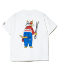 go slow caravan(ゴースローキャラバン) |【NISSAN × go slow caravan】USA/C RALLYメカニック猫Tシャツ (MENS)