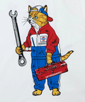 go slow caravan(ゴースローキャラバン) |【NISSAN × go slow caravan】USA/C RALLYメカニック猫Tシャツ (MENS)