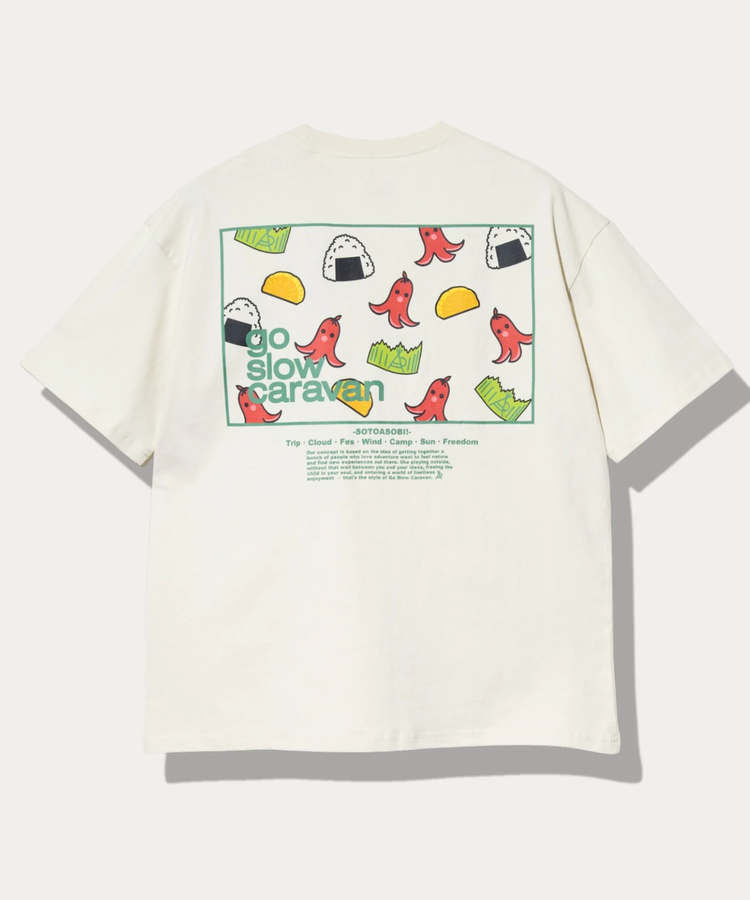 go slow caravan(ゴースローキャラバン) |USA/C スクエアLOGOバックプリントゆったりTEE (MENS)