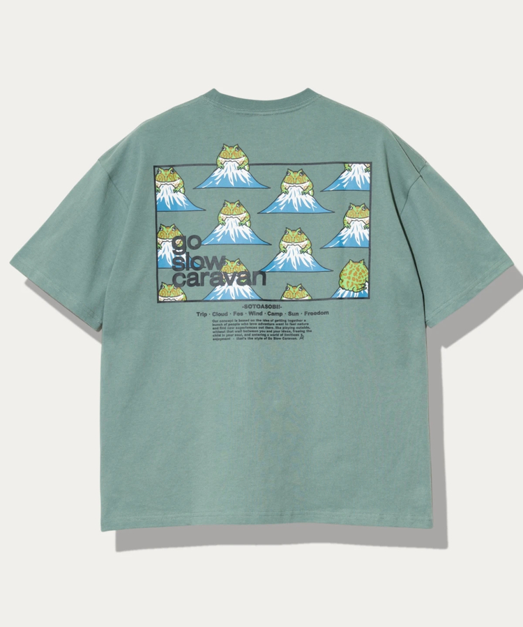 go slow caravan(ゴースローキャラバン) |USA/C スクエアLOGOバックプリントゆったりTEE (MENS)
