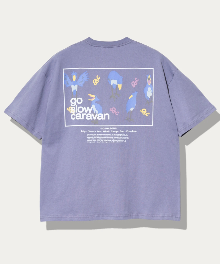 go slow caravan(ゴースローキャラバン) |USA/C スクエアLOGOバックプリントゆったりTEE (MENS)