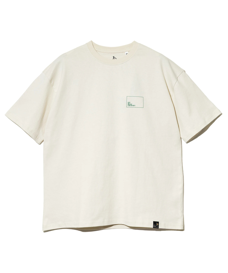 go slow caravan(ゴースローキャラバン) |USA/C スクエアLOGOバックプリントゆったりTEE (MENS)