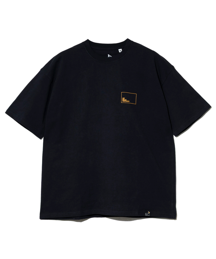go slow caravan(ゴースローキャラバン) |USA/C スクエアLOGOバックプリントゆったりTEE (MENS)