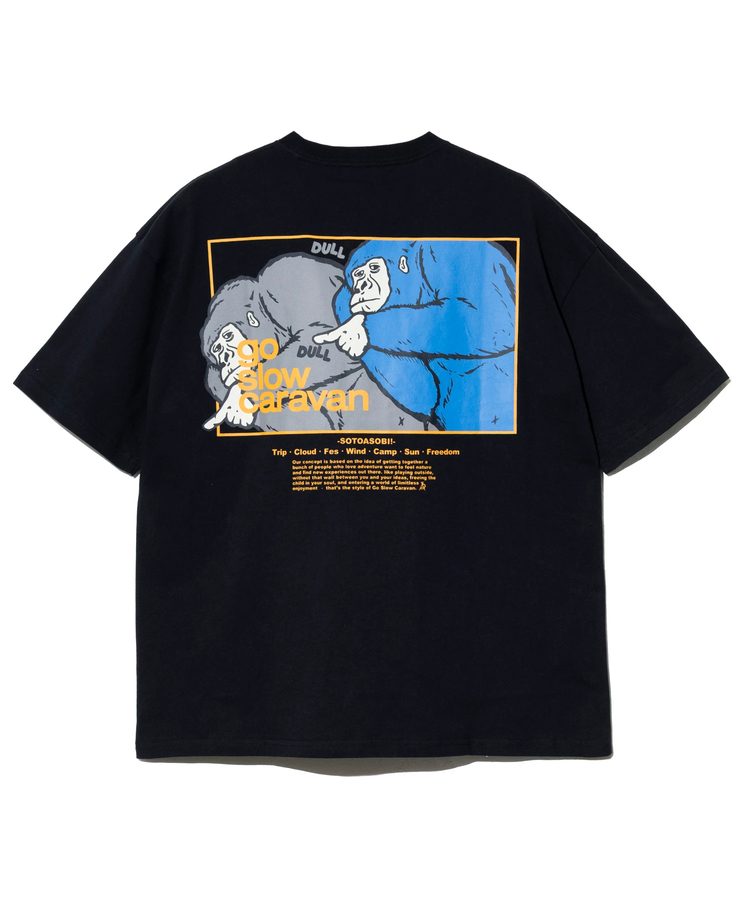 go slow caravan(ゴースローキャラバン) |USA/C スクエアLOGOバックプリントゆったりTEE (MENS)