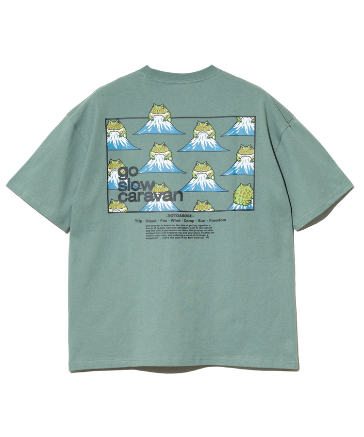 go slow caravan(ゴースローキャラバン) |USA/C スクエアLOGOバックプリントゆったりTEE (MENS)