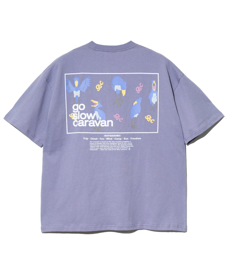 go slow caravan(ゴースローキャラバン) |USA/C スクエアLOGOバックプリントゆったりTEE (MENS)