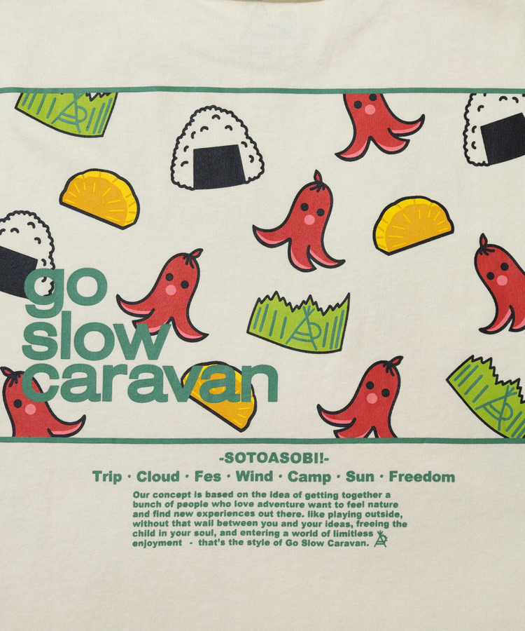 go slow caravan(ゴースローキャラバン) |USA/C スクエアLOGOバックプリントゆったりTEE (MENS)