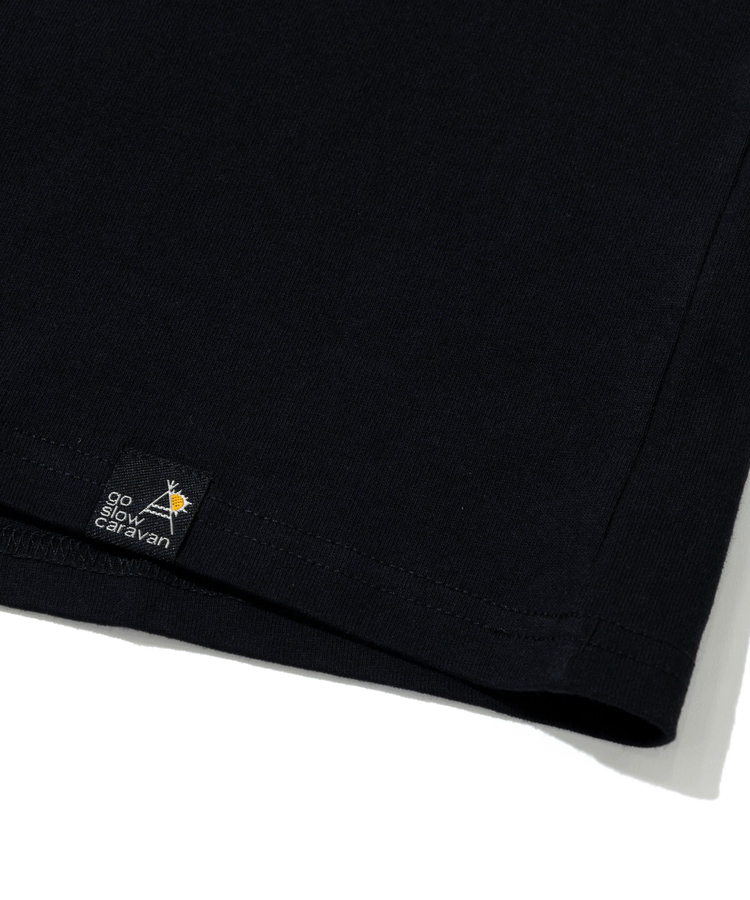 go slow caravan(ゴースローキャラバン) |USA/C スクエアLOGOバックプリントゆったりTEE (MENS)