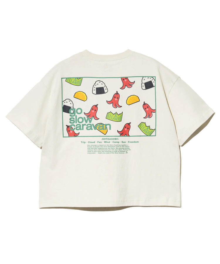 go slow caravan(ゴースローキャラバン) |USA/C スクエアLOGOバックプリントミドルTEE (WOMENS)