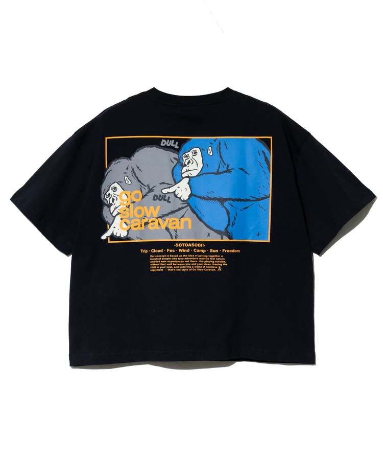 go slow caravan(ゴースローキャラバン) |USA/C スクエアLOGOバックプリントミドルTEE (WOMENS)