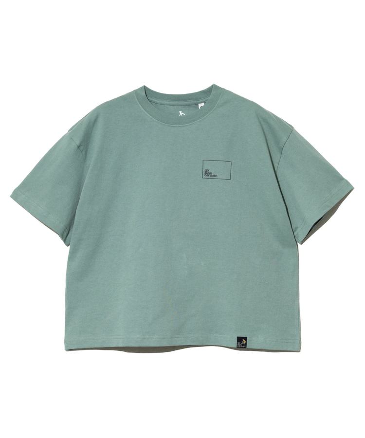 go slow caravan(ゴースローキャラバン) |USA/C スクエアLOGOバックプリントミドルTEE (WOMENS)