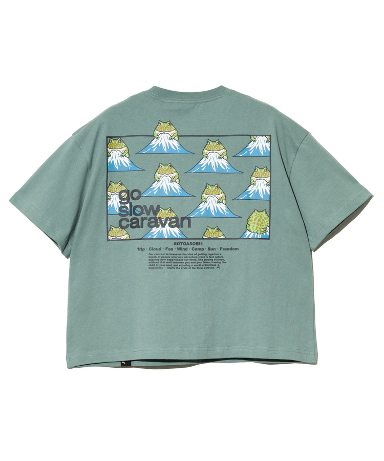 go slow caravan(ゴースローキャラバン) |USA/C スクエアLOGOバックプリントミドルTEE (WOMENS)