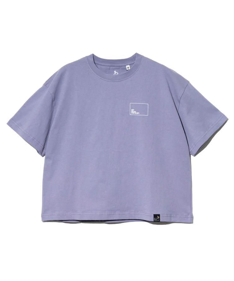 go slow caravan(ゴースローキャラバン) |USA/C スクエアLOGOバックプリントミドルTEE (WOMENS)