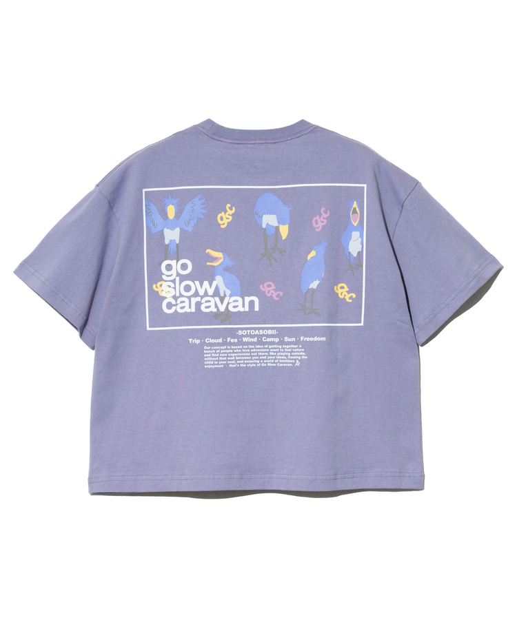 go slow caravan(ゴースローキャラバン) |USA/C スクエアLOGOバックプリントミドルTEE (WOMENS)