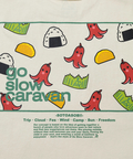go slow caravan(ゴースローキャラバン) |USA/C スクエアLOGOバックプリントミドルTEE (WOMENS)
