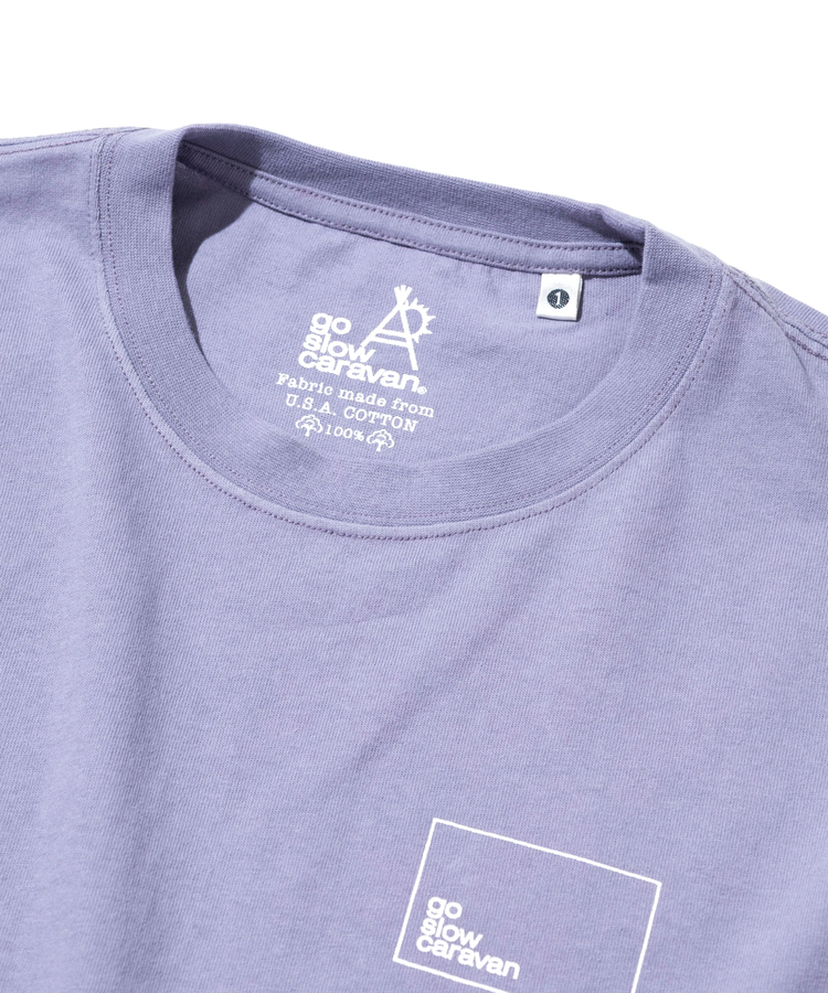 go slow caravan(ゴースローキャラバン) |USA/C スクエアLOGOバックプリントミドルTEE (WOMENS)