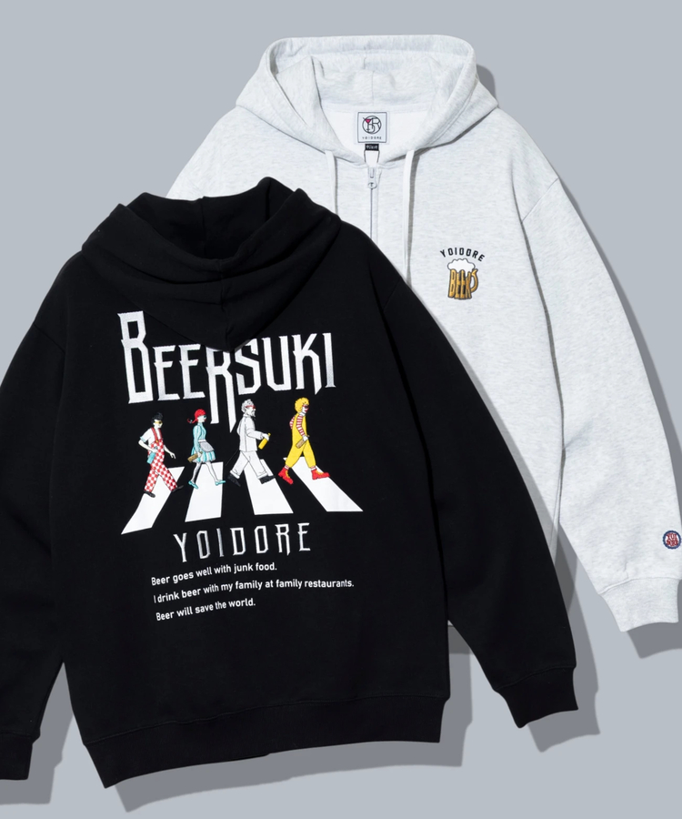 YOIDORE/酔いどれ ビール好き Zip パーカー (MENS)｜ファッション通販