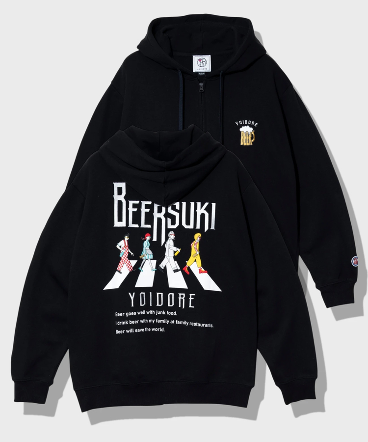 YOIDORE/酔いどれ ビール好き Zip パーカー (MENS)｜ファッション通販