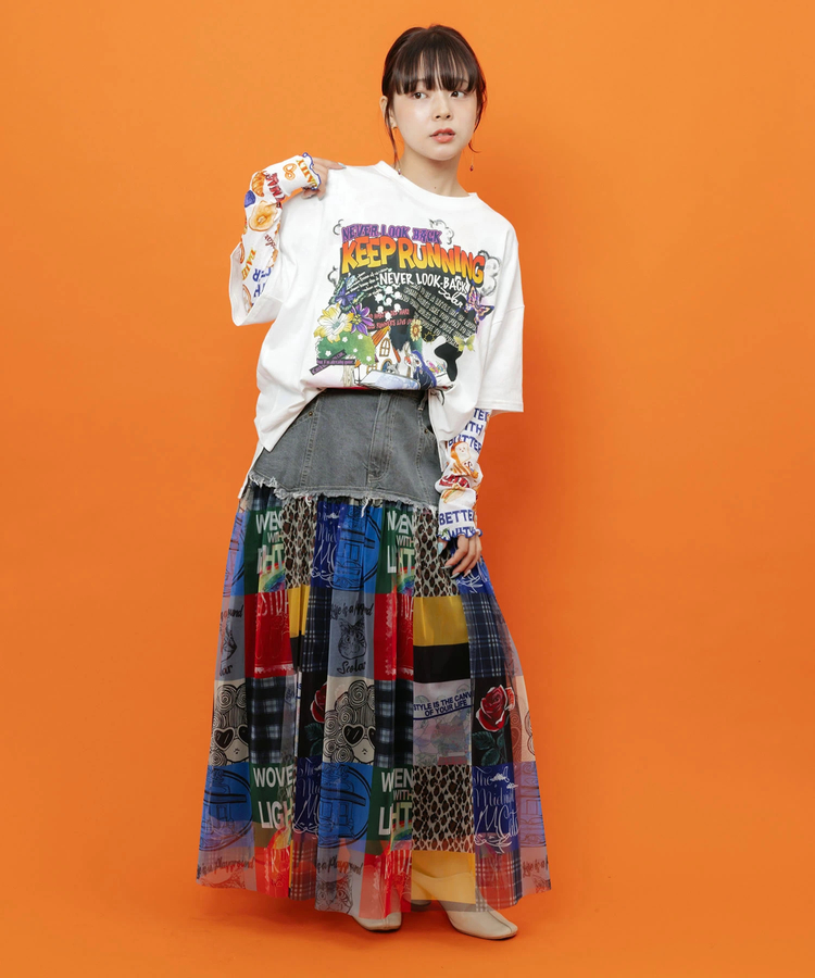 go slow caravan(ゴースローキャラバン) |ScoLar/スカラー ヴィランドライブ柄 TEE (WOMENS)