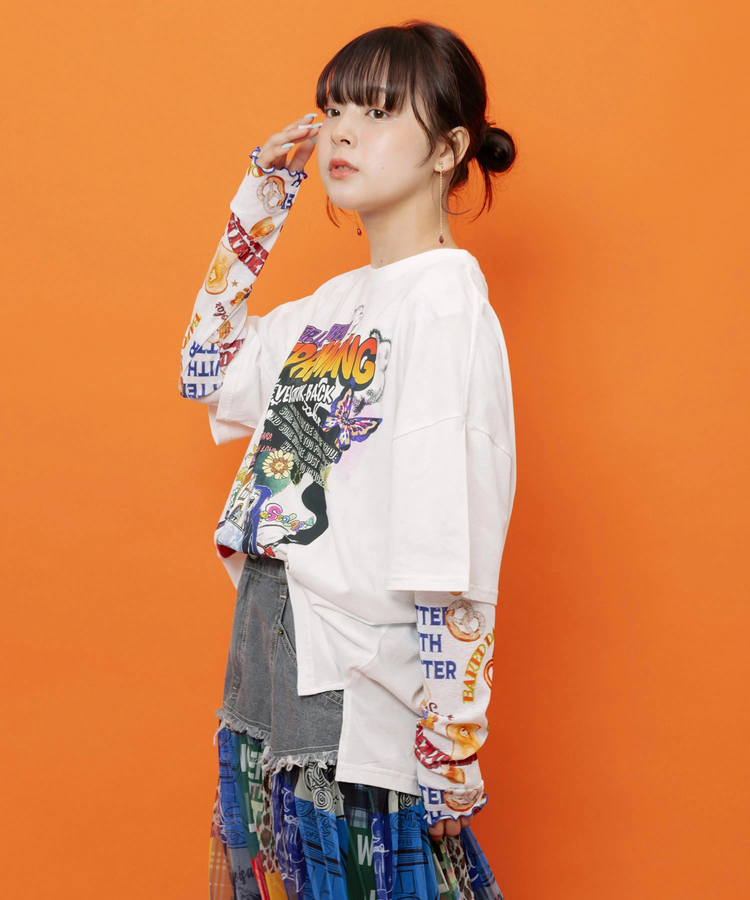 go slow caravan(ゴースローキャラバン) |ScoLar/スカラー ヴィランドライブ柄 TEE (WOMENS)