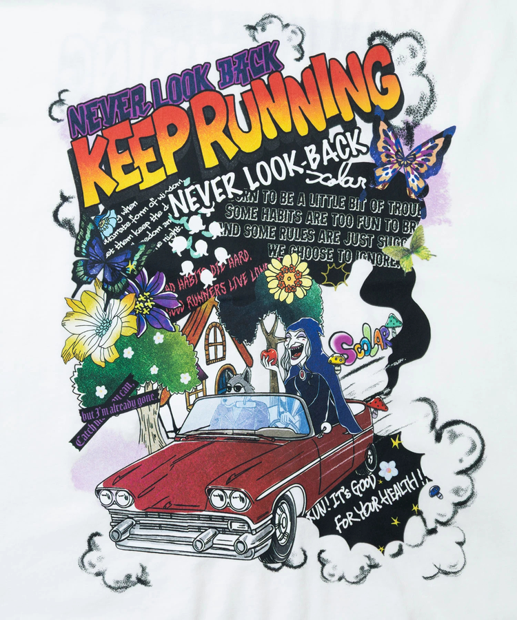 go slow caravan(ゴースローキャラバン) |ScoLar/スカラー ヴィランドライブ柄 TEE (WOMENS)