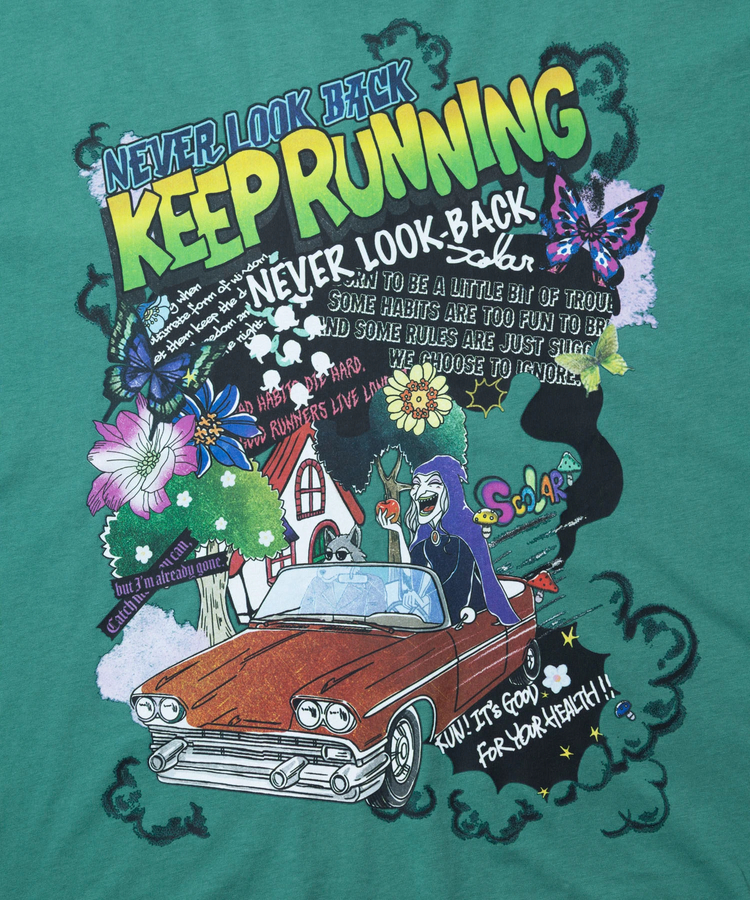 go slow caravan(ゴースローキャラバン) |ScoLar/スカラー ヴィランドライブ柄 TEE (WOMENS)