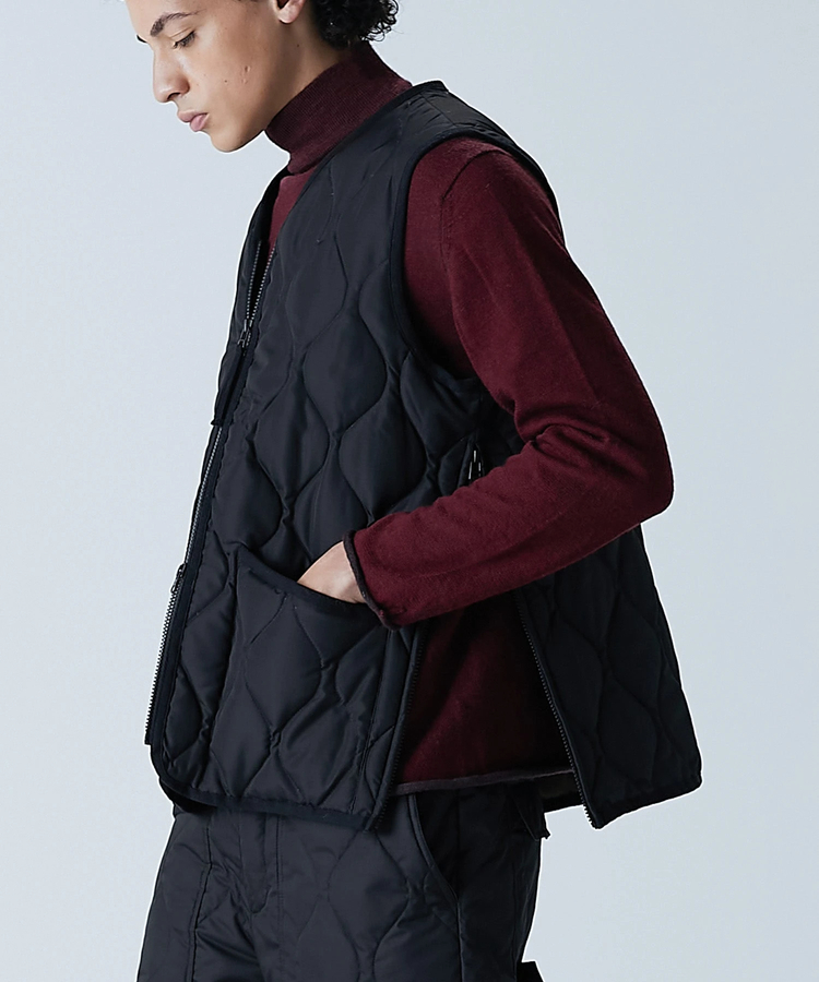 go slow caravan(ゴースローキャラバン) |TAION/タイオン MILITARY W -ZIP V NECK DOWN VEST (MENS)
