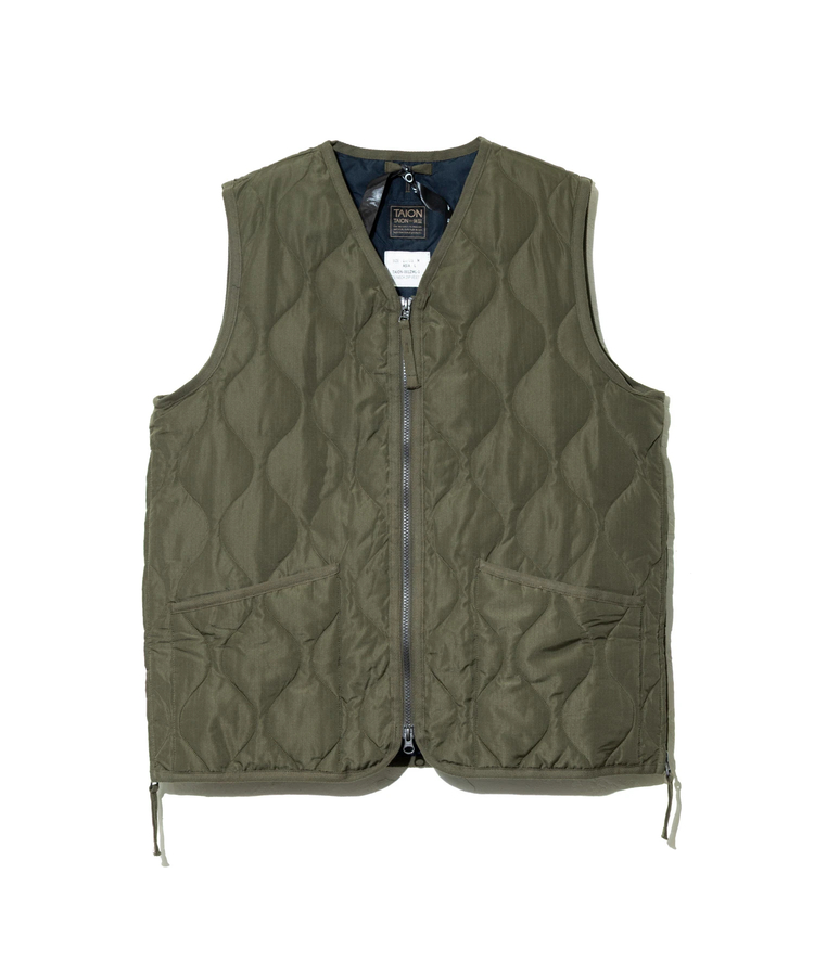 go slow caravan(ゴースローキャラバン) |TAION/タイオン MILITARY W -ZIP V NECK DOWN VEST (MENS)