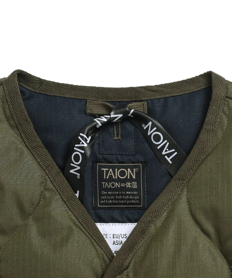 go slow caravan(ゴースローキャラバン) |TAION/タイオン MILITARY W -ZIP V NECK DOWN VEST (MENS)