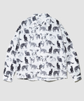go slow caravan(ゴースローキャラバン) |Revo./レヴォ リネン混キャットプリントLSシャツ (MENS)