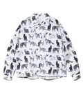 go slow caravan(ゴースローキャラバン) |Revo./レヴォ リネン混キャットプリントLSシャツ (MENS)