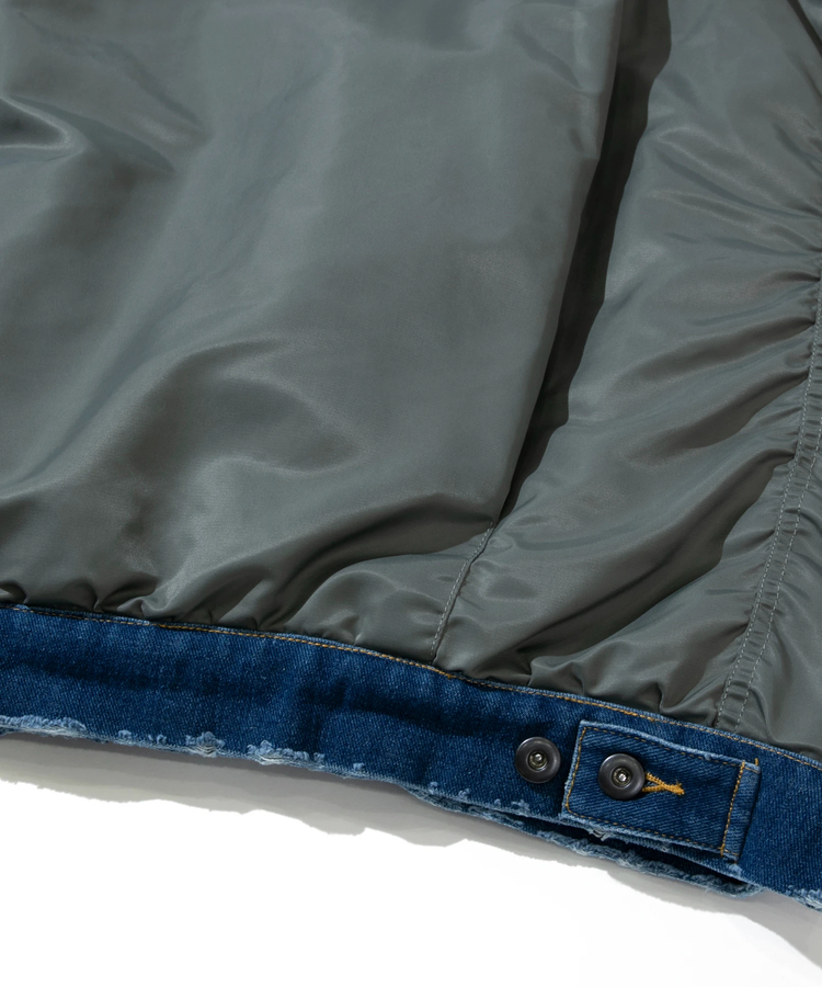 AOZORA BLUE HEAVEN(アオゾラ ブルー ヘヴン) |AOZORAナイロンツイル×デニム中綿フライトJK(MENS)