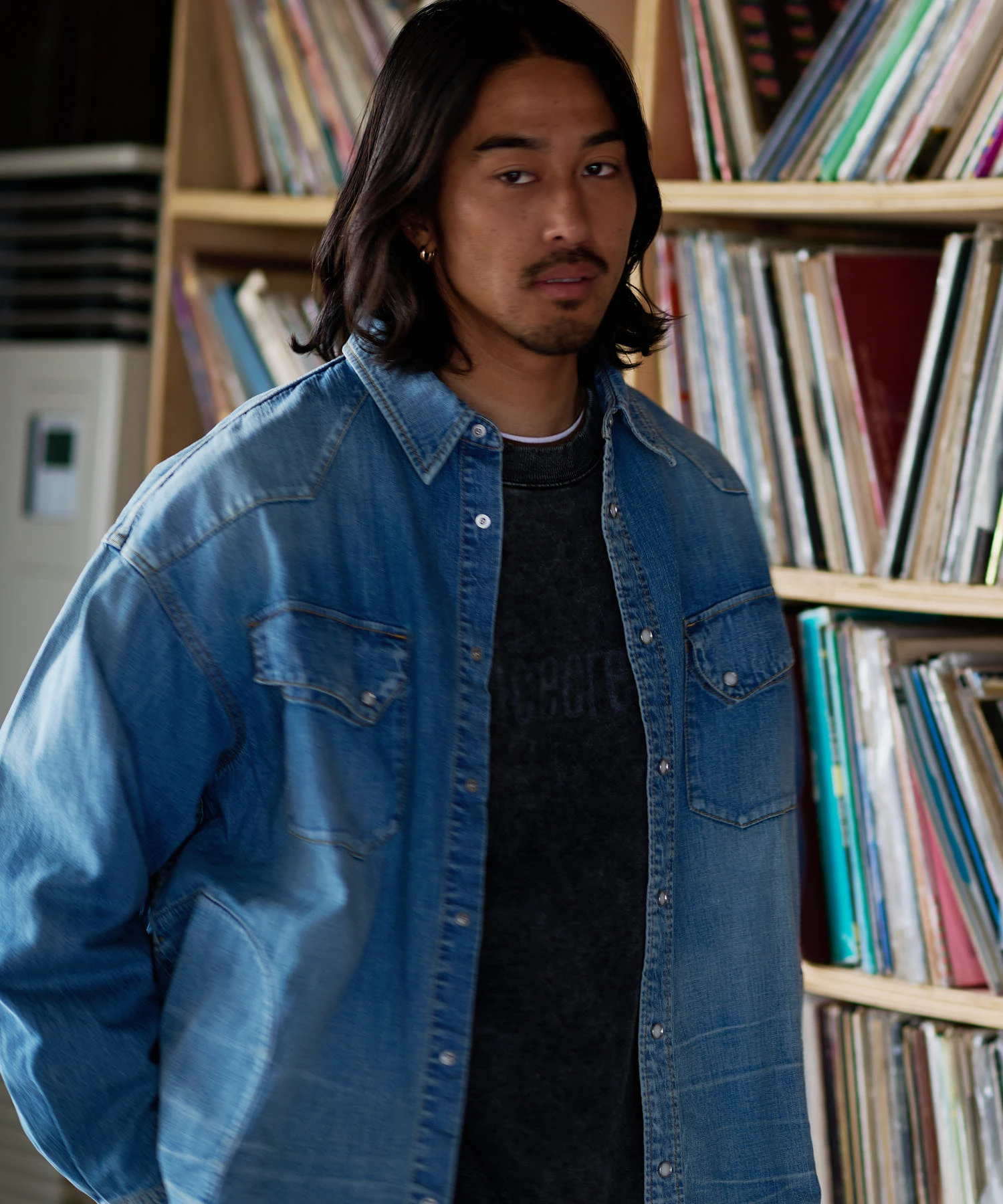 ao様ブラック1枚 AOZORA DENIM UNISEXワイドW/Tシャツ(MENS)｜ファッション通販