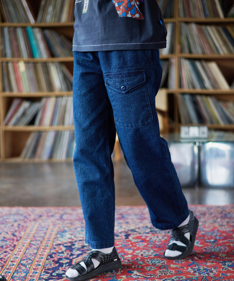 AOZORA BLUE HEAVEN(アオゾラ ブルー ヘヴン) |AOZORA刺し子DENIM UNISEXアーミーイージーパンツ (MENS/WOMENS)