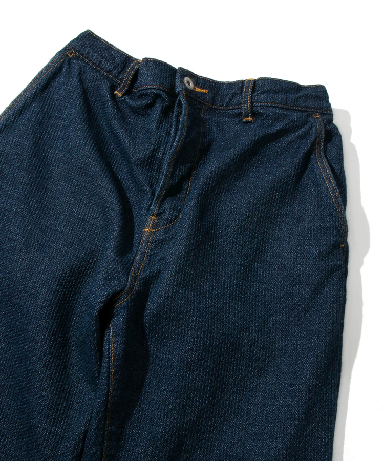 AOZORA 刺し子DENIM UNISEXロールアップパンツ (MENS/WOMENS)｜ファッション通販 SANKO  BAZAAR（サンコーバザール）