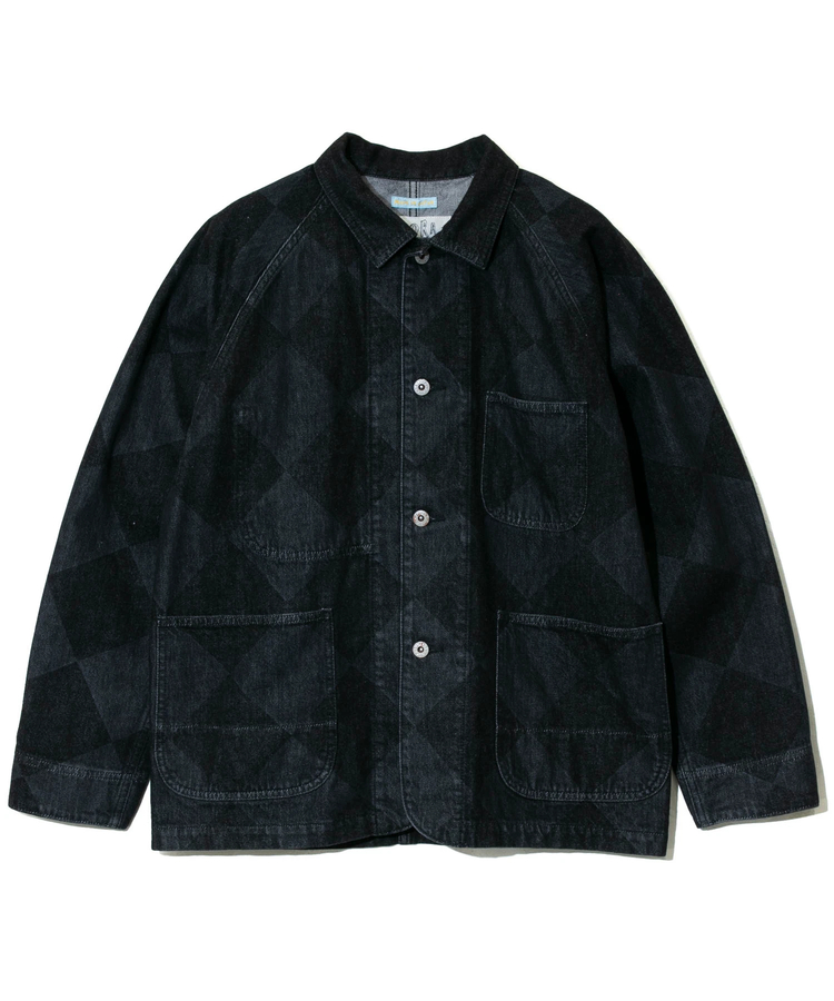 AOZORA BLUE HEAVEN(アオゾラ ブルー ヘヴン) |AOZORA デニムカバーオール -ダイヤ柄- (MENS)