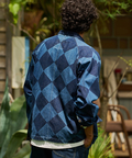 AOZORA BLUE HEAVEN(アオゾラ ブルー ヘヴン) |AOZORA デニムカバーオール -ダイヤ柄- (MENS)