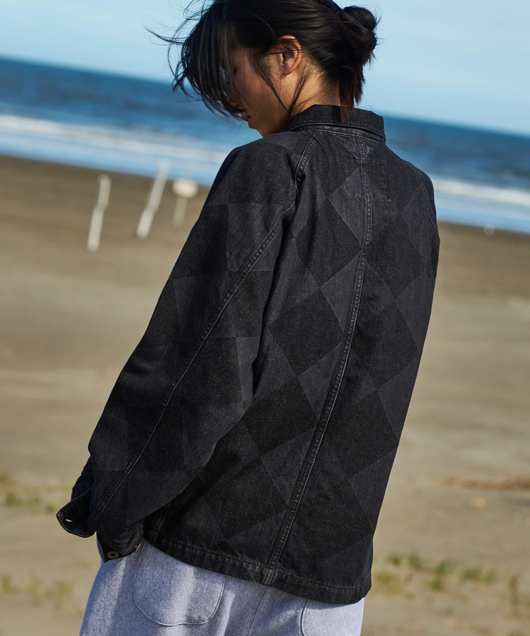 AOZORA BLUE HEAVEN(アオゾラ ブルー ヘヴン) |AOZORA デニムカバーオール -ダイヤ柄- (MENS)