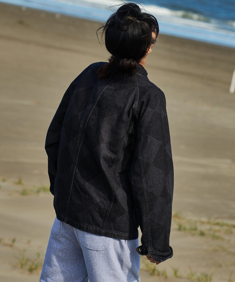 AOZORA BLUE HEAVEN(アオゾラ ブルー ヘヴン) |AOZORA デニムカバーオール -ダイヤ柄- (MENS)