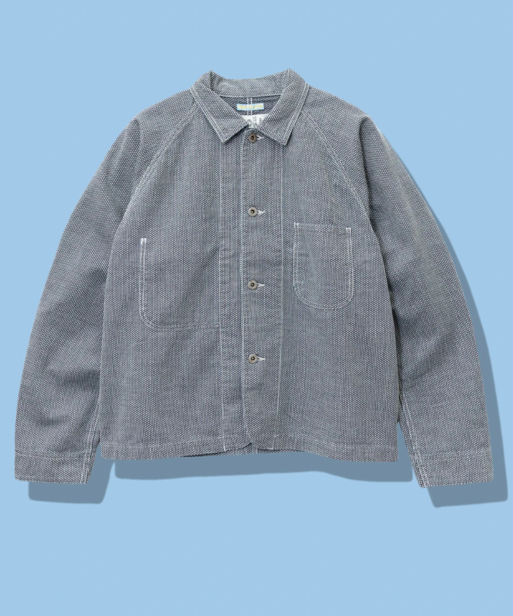 AOZORA BLUE HEAVEN(アオゾラ ブルー ヘヴン) |刺し子シャンブレーショートカバーオール(MENS)