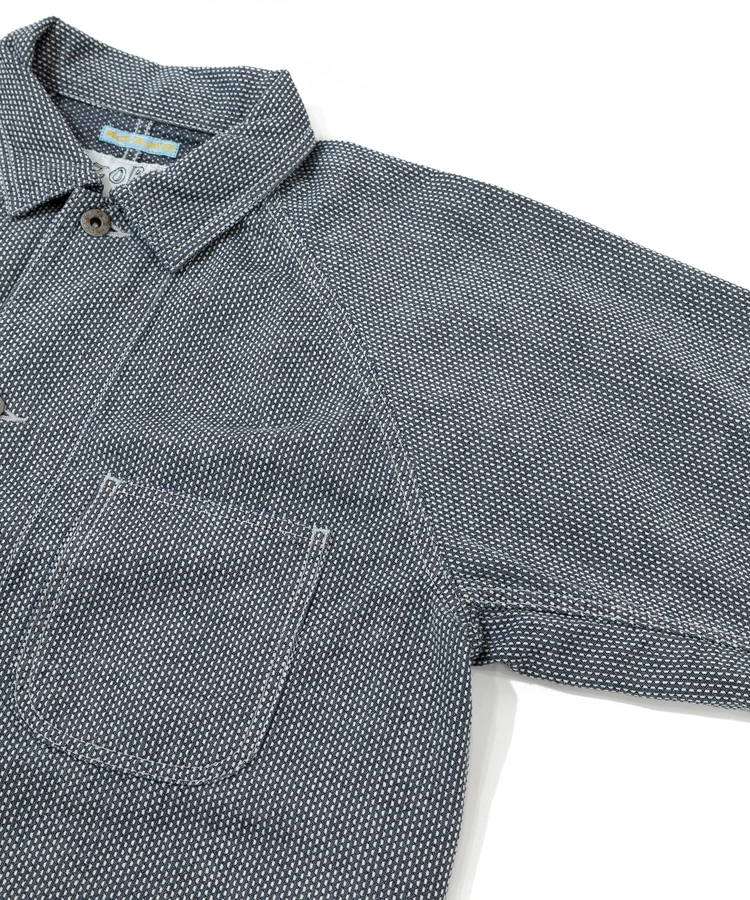 AOZORA BLUE HEAVEN(アオゾラ ブルー ヘヴン) |刺し子シャンブレーショートカバーオール(MENS)